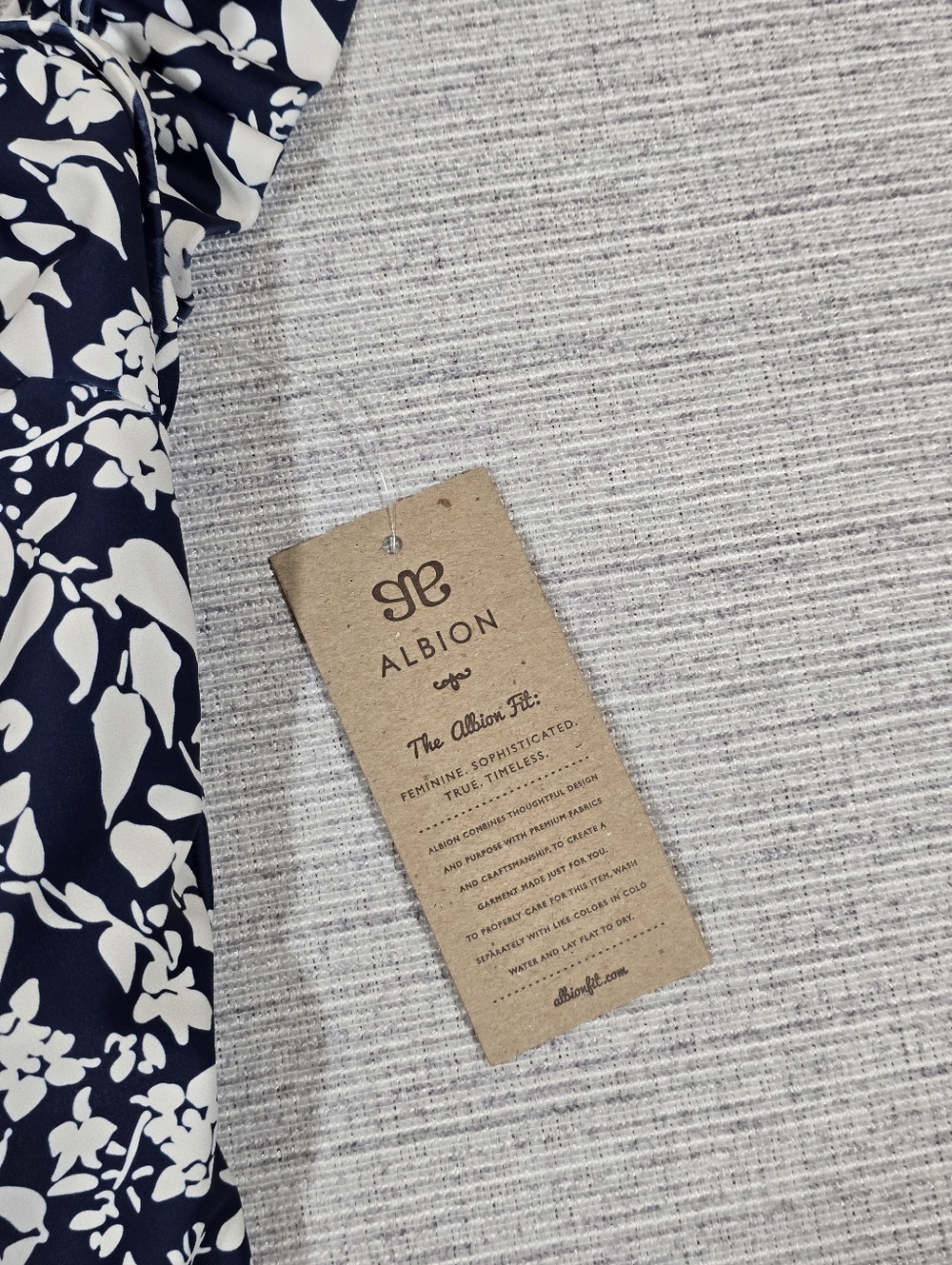 Albion Navy and White Floral Swim Top - Picture 3 of 9